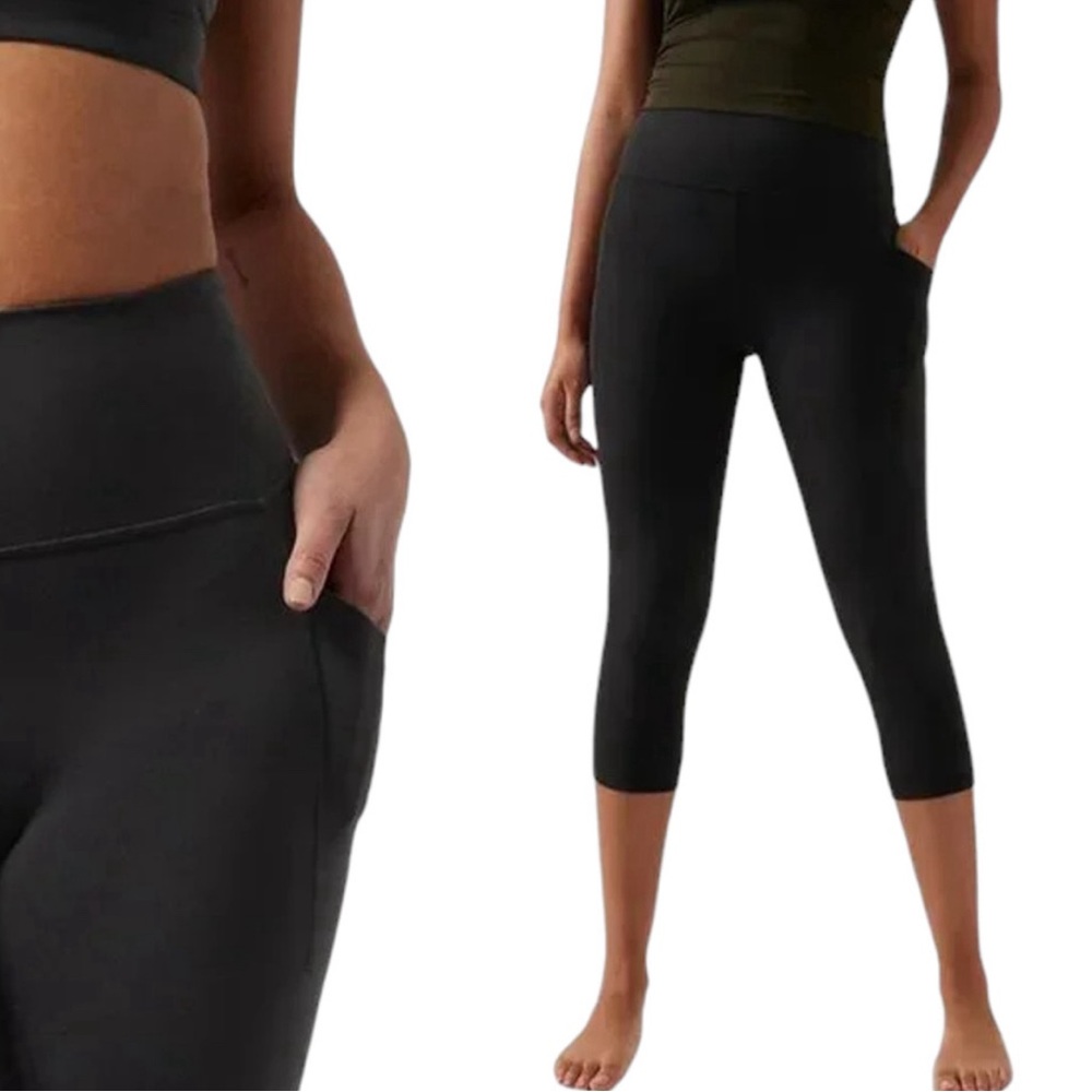 Athleta Salutation Stash Pocket II Crop Medium Petite black